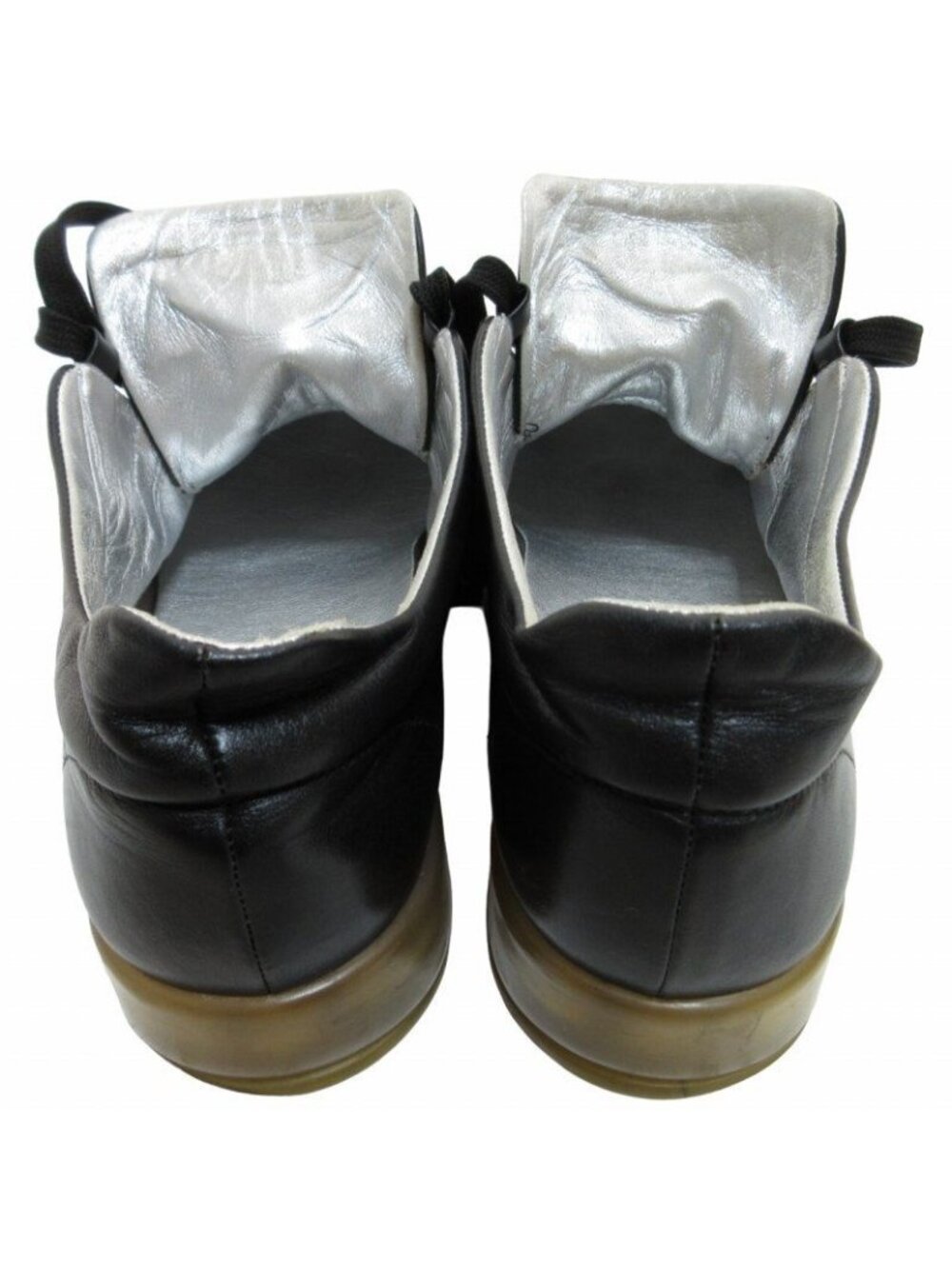 Chanel Leather Sneakers Clear Sole Shoes CC Logo Black - Picture 7 of 9